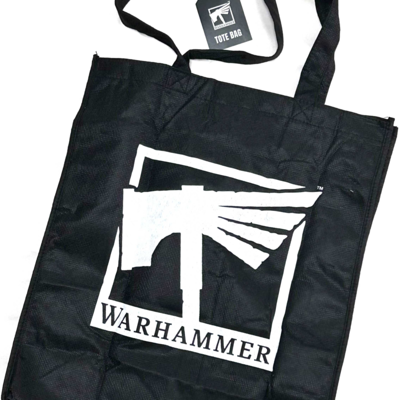 Bolsa Warhammer negra con martillo blanco
